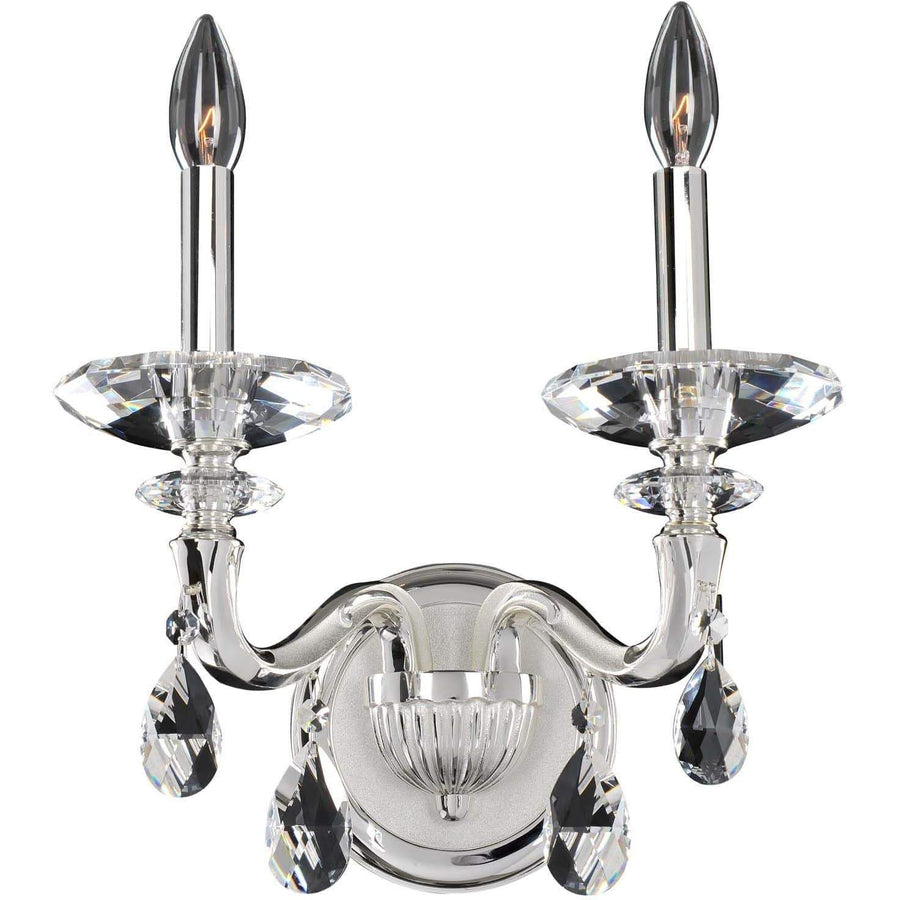 Allegri by Kalco Lighting Wall Sconces Two Tone Silver / Firenze Clear Jolivet 2 Light Wall Bracket From Allegri by Kalco Lighting 021721