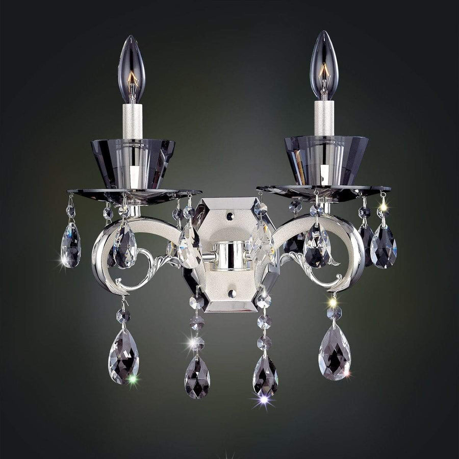 Allegri by Kalco Lighting Wall Sconces Two Tone Silver / Firenze Clear Locatelli 2 Light Wall Bracket From Allegri by Kalco Lighting 10092