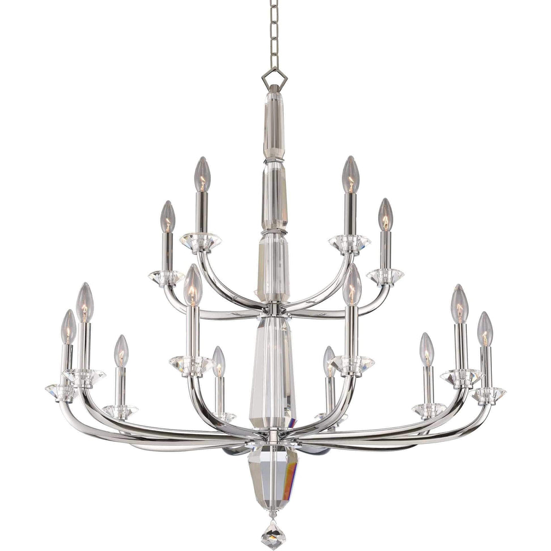 Allegri by Kalco Lighting Chandeliers Chrome / Firenze Clear Palermo (10+5) Light 2 Tier Chandelier From Allegri by Kalco Lighting 031353