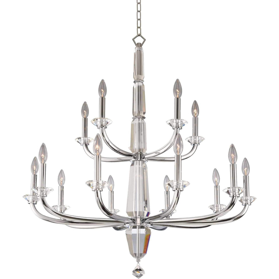 Allegri by Kalco Lighting Chandeliers Chrome / Firenze Clear Palermo (10+5) Light 2 Tier Chandelier From Allegri by Kalco Lighting 031353