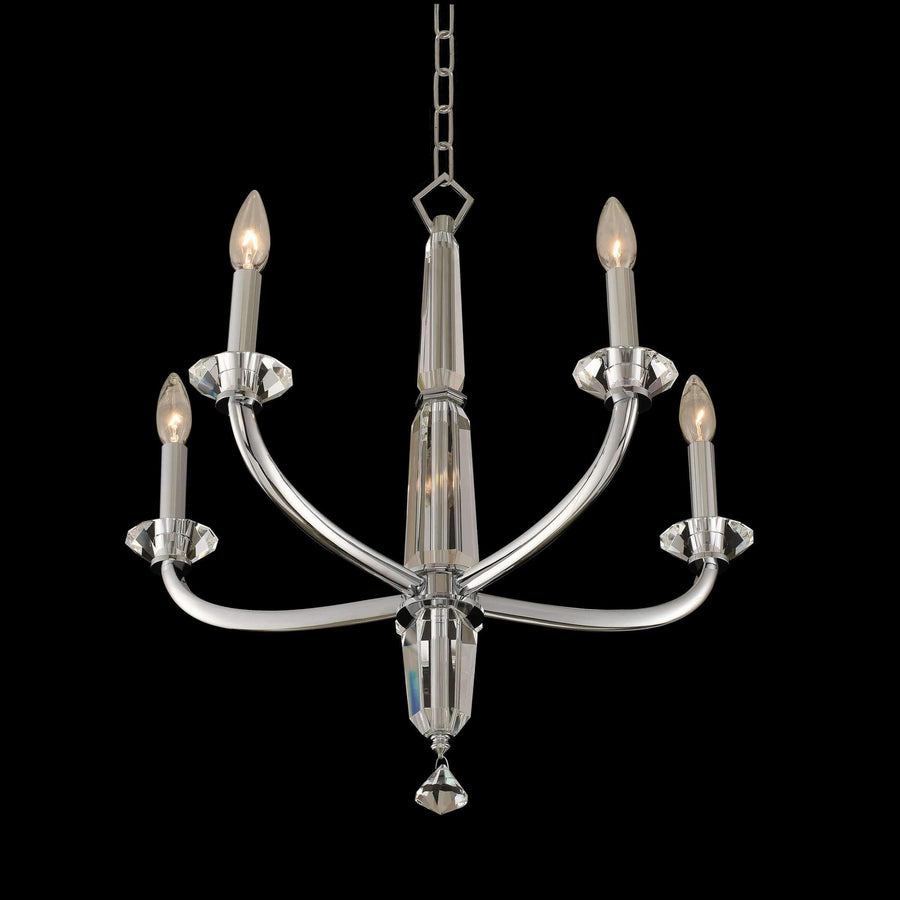 Allegri by Kalco Lighting Chandeliers Chrome / Firenze Clear Palermo 5 Light Chandelier From Allegri by Kalco Lighting 031350