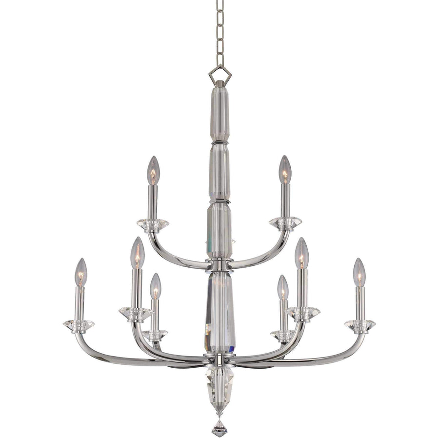 Allegri by Kalco Lighting Chandeliers Chrome / Firenze Clear Palermo (6+3) Light 2 Tier Chandelier From Allegri by Kalco Lighting 031352