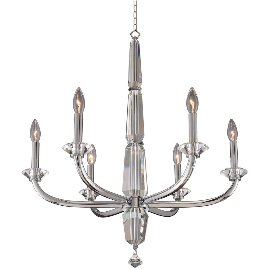 Allegri by Kalco Lighting Chandeliers Chrome / Firenze Clear Palermo 6 Light Chandelier From Allegri by Kalco Lighting 031351
