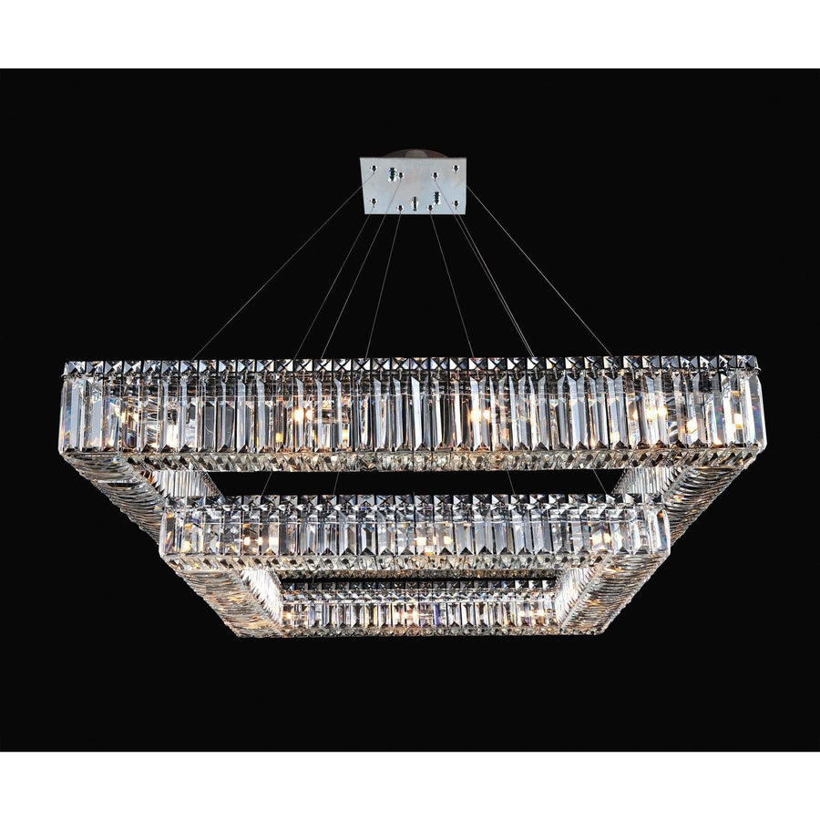 Allegri by Kalco Lighting Pendants Chrome / Firenze Clear Quadro 35 Inch Square 2 Tier Pendant From Allegri by Kalco Lighting 11781