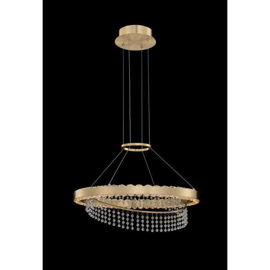 Allegri by Kalco Lighting Pendants Brushed Brass / Clear Firenze Saturno 20 Inch LED Pendant From Allegri by Kalco Lighting 036355
