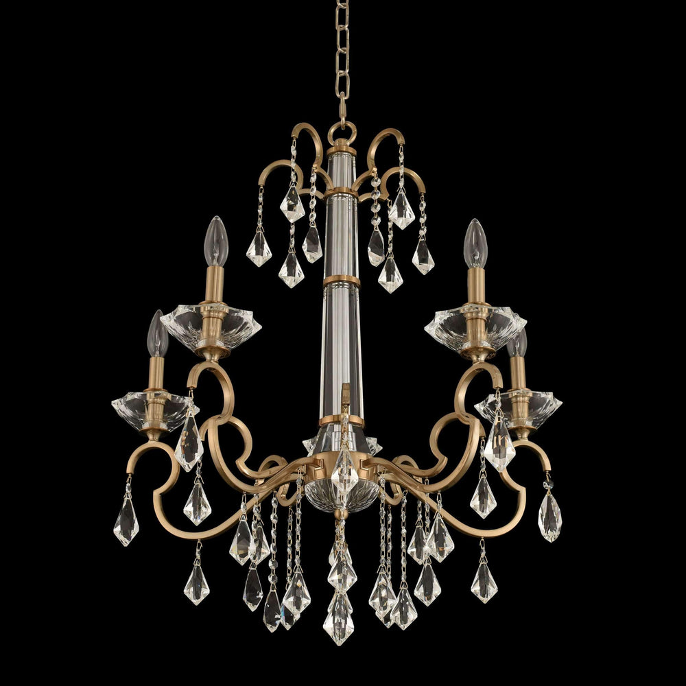 Allegri by Kalco Lighting Chandeliers Brushed Champagne Gold / Firenze Clear Valencia 5 Light Chandelier From Allegri by Kalco Lighting 031650