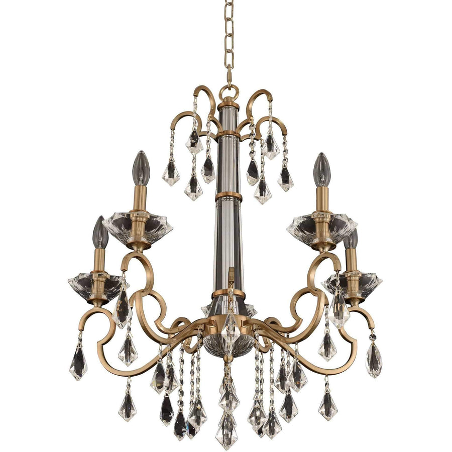 Allegri by Kalco Lighting Chandeliers Brushed Champagne Gold / Firenze Clear Valencia 5 Light Chandelier From Allegri by Kalco Lighting 031650