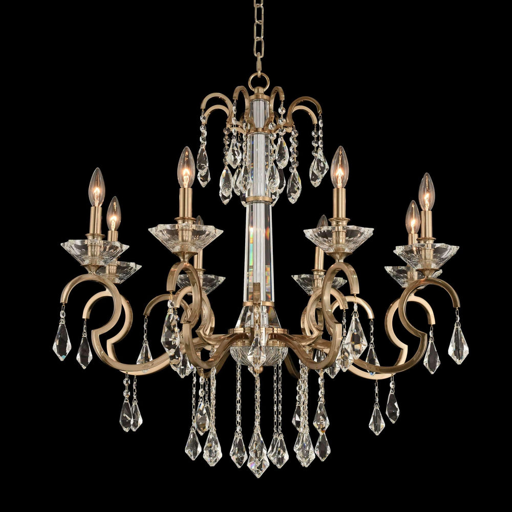 Allegri by Kalco Lighting Chandeliers Brushed Champagne Gold / Firenze Clear Valencia 8 Light Chandelier From Allegri by Kalco Lighting 031651