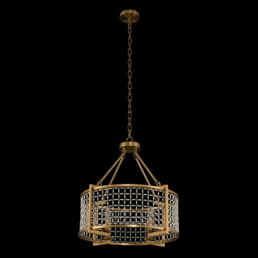 Allegri by Kalco Lighting Pendants Brushed Pearlized Brass / Firenze Clear Verona 24 Inch Pendant From Allegri by Kalco Lighting 032151