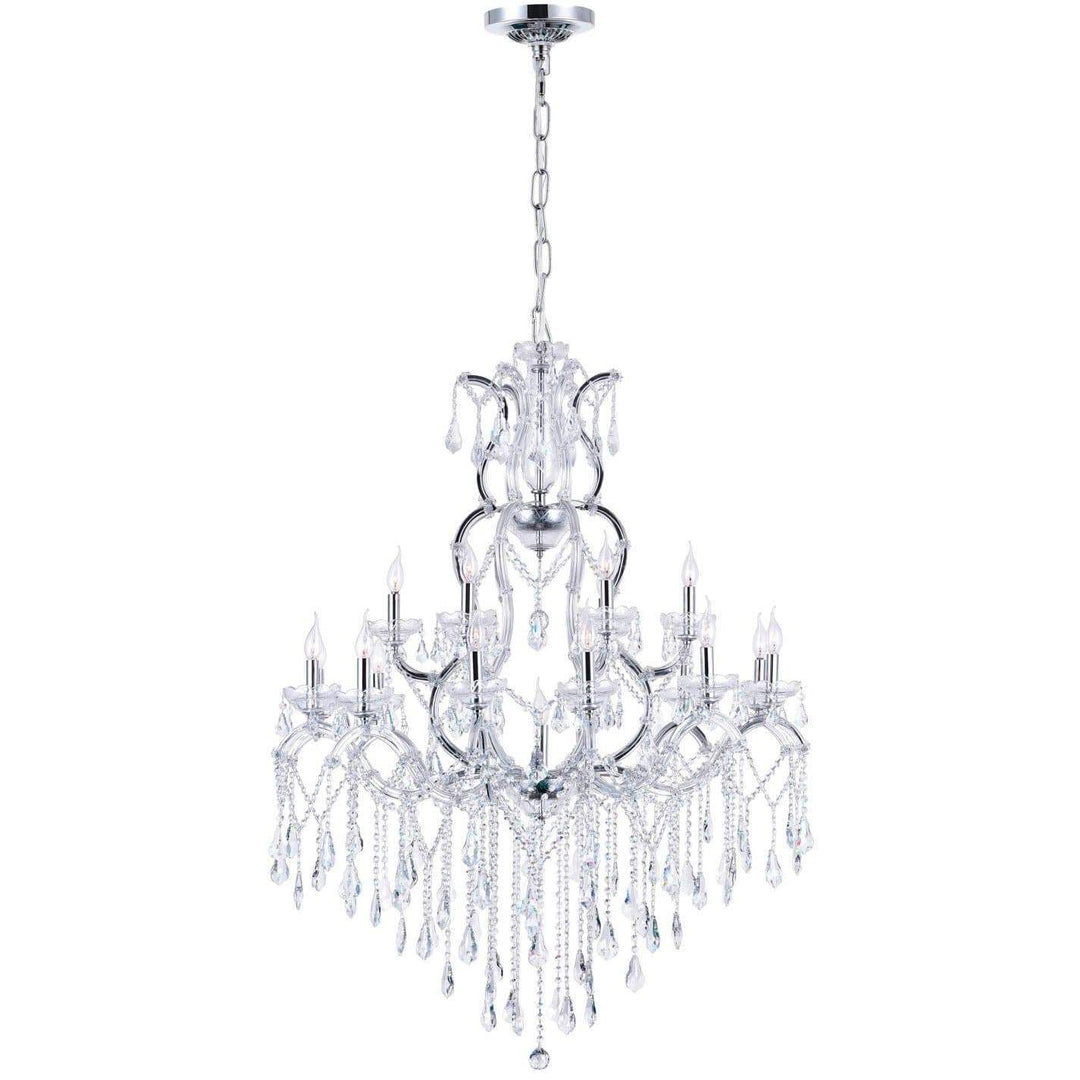 CWI Lighting Chandeliers Chrome / K9 Clear Abby 19 Light Up Chandelier with Chrome finish by CWI Lighting 8398P44C-19 (Clear)
