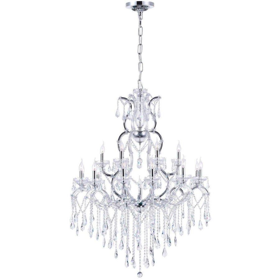 CWI Lighting Chandeliers Chrome / K9 Clear Abby 19 Light Up Chandelier with Chrome finish by CWI Lighting 8398P44C-19 (Clear)