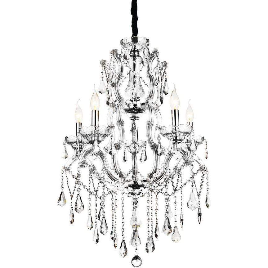 CWI Lighting Chandeliers Chrome / K9 Clear Abby 9 Light Up Chandelier with Chrome finish by CWI Lighting 8398P32C-9 (Clear)