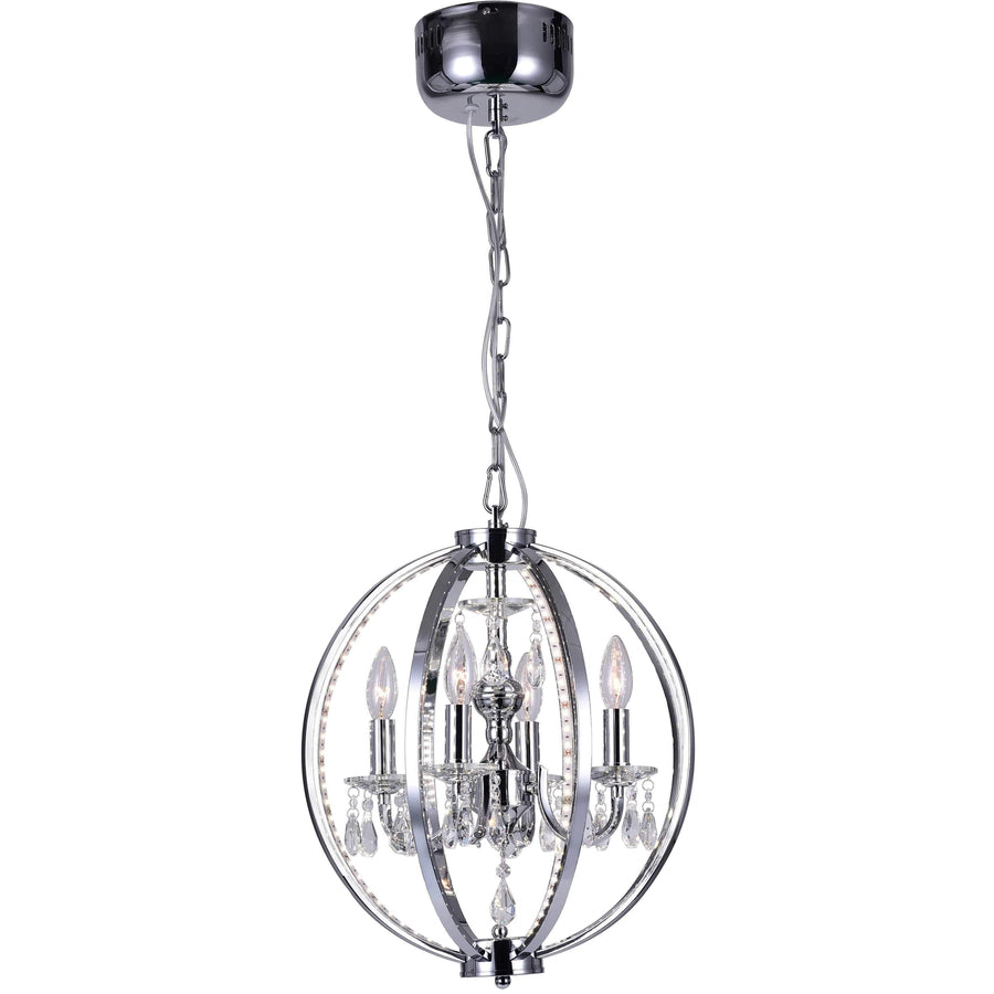 CWI Lighting Chandeliers Chrome / K9 Clear Abia 4 Light Up Chandelier with Chrome finish by CWI Lighting 5025P16C-4