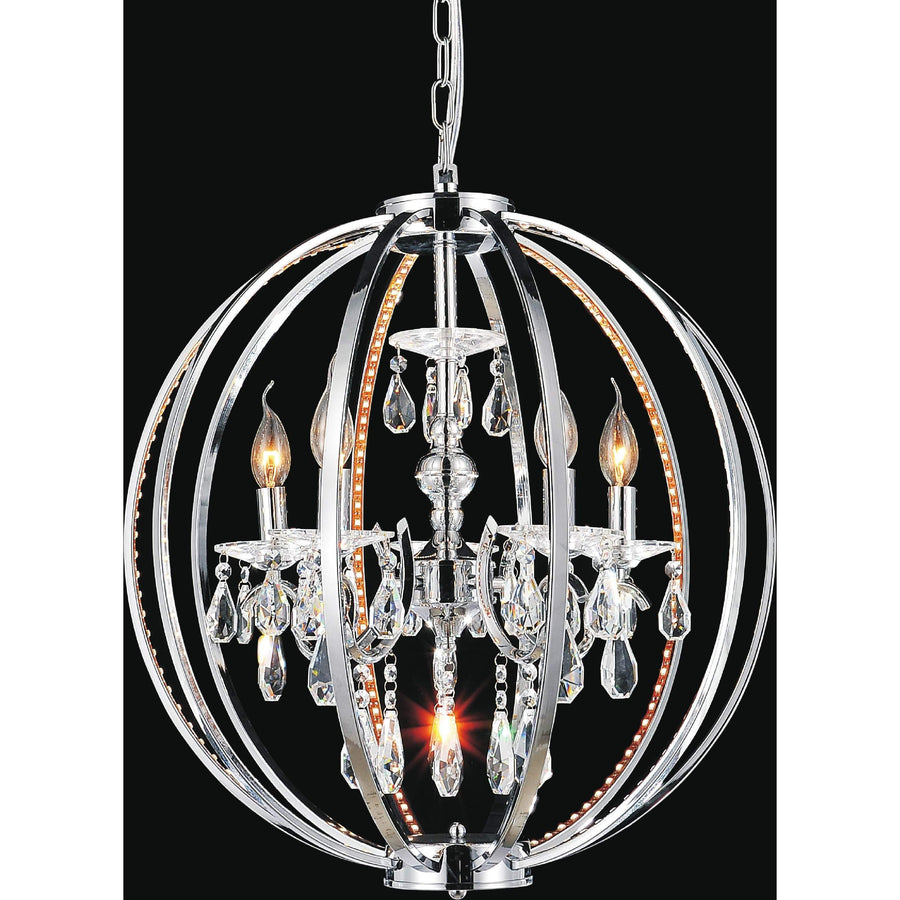 CWI Lighting Chandeliers Chrome / K9 Clear Abia 5 Light Up Chandelier with Chrome finish by CWI Lighting 5025P22C-5