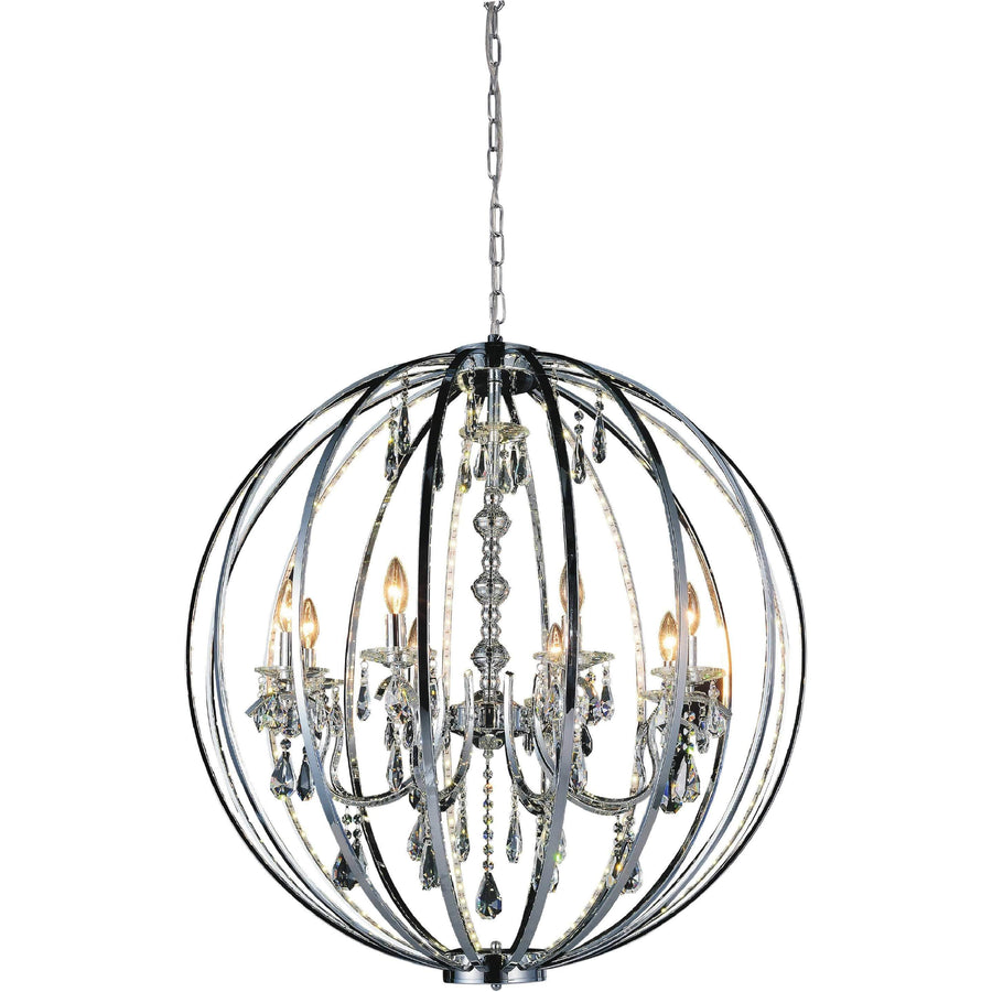 CWI Lighting Chandeliers Chrome / K9 Clear Abia 8 Light Up Chandelier with Chrome finish by CWI Lighting 5025P34C-8