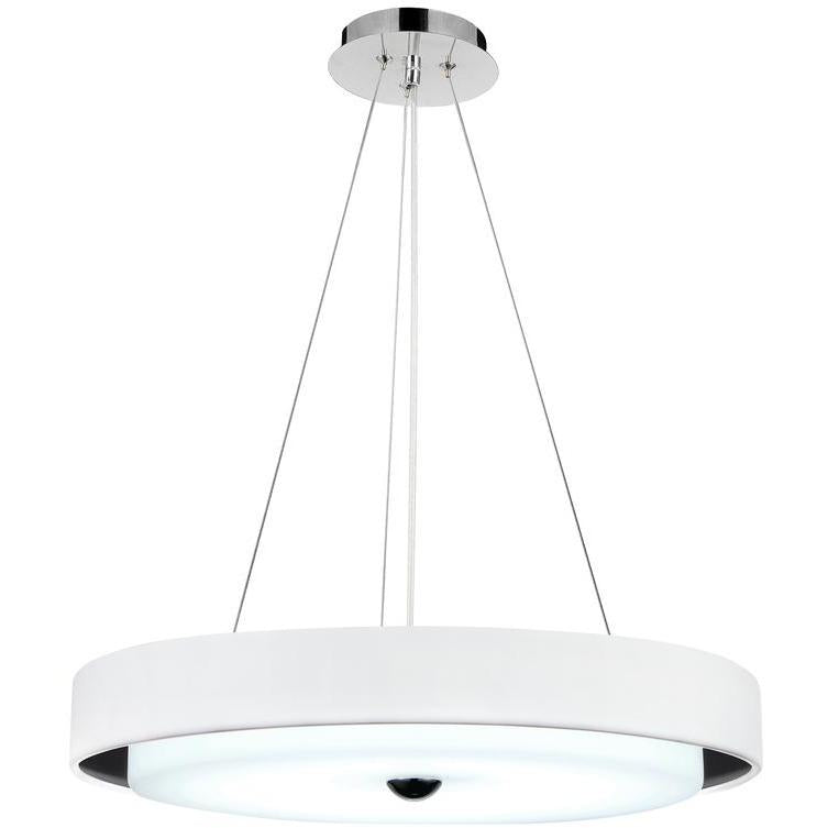 CWI Lighting Pendants Black & White Aires LED Drum Shade Pendant with Black & White finish by CWI Lighting 7106P17-1-177