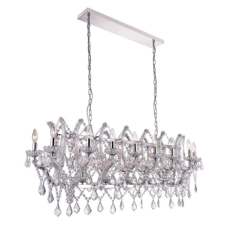 CWI Lighting Chandeliers Chrome / K9 Clear Clear Aleka 21 Light Candle Chandelier with Chrome finish by CWI Lighting 9910P49-21-601