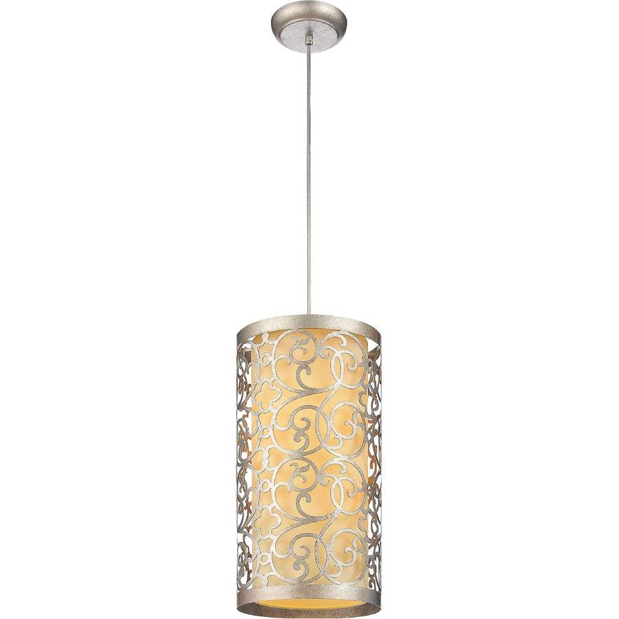 CWI Lighting Pendants Rubbed Silver Alexandra 2 Light Drum Shade Mini Pendant with Rubbed Silver finish by CWI Lighting 9832P8-2-106