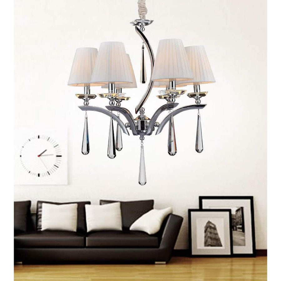 CWI Lighting Chandeliers Chrome Alice 6 Light Up Chandelier with Chrome finish by CWI Lighting 5316P24C-6
