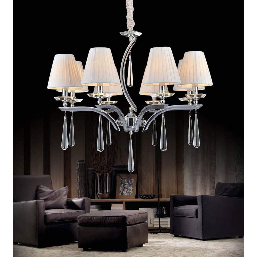 CWI Lighting Chandeliers Chrome Alice 8 Light Up Chandelier with Chrome finish by CWI Lighting 5316P30C-8