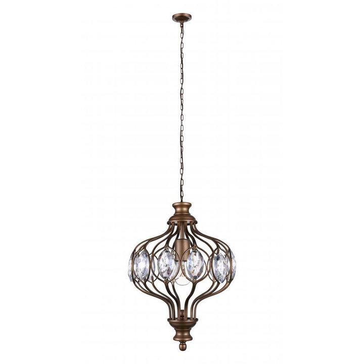 CWI Lighting Chandeliers Antique Bronze / K9 Clear Altair 1 Light Chandelier with Antique Bronze finish by CWI Lighting 9935P12-1-182
