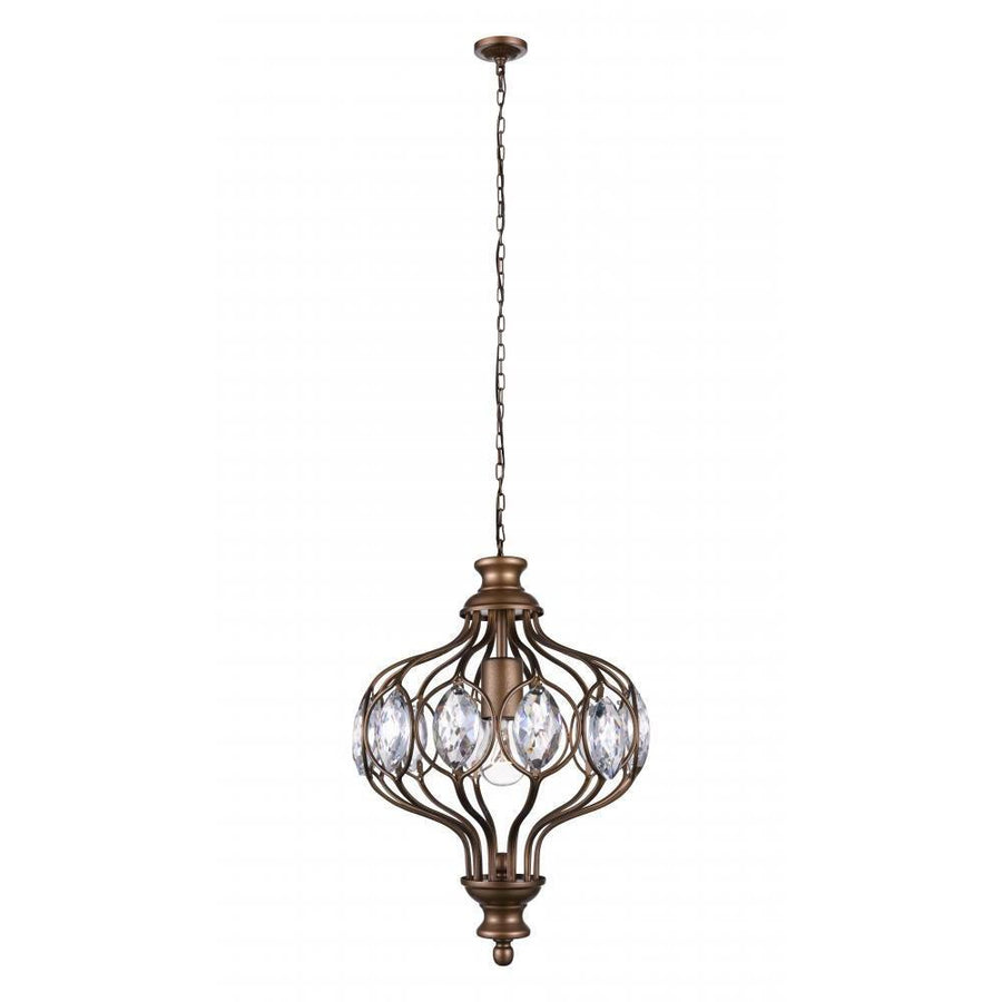 CWI Lighting Chandeliers Antique Bronze / K9 Clear Altair 1 Light Chandelier with Antique Bronze finish by CWI Lighting 9935P12-1-182