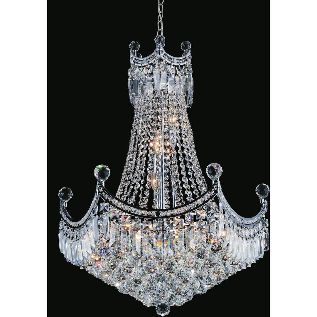 CWI Lighting Chandeliers Chrome / K9 Clear Amanda 10 Light Down Chandelier with Chrome finish by CWI Lighting 8421P18C