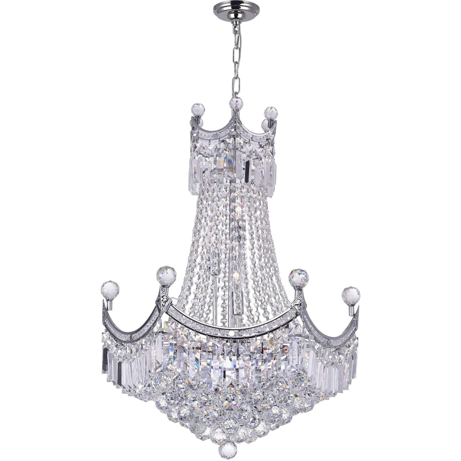 CWI Lighting Chandeliers Chrome / K9 Clear Amanda 11 Light Down Chandelier with Chrome finish by CWI Lighting 8421P22C