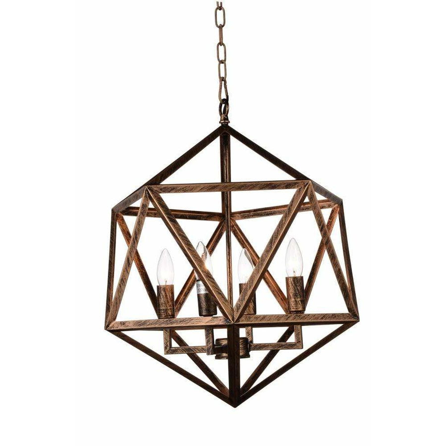 CWI Lighting Pendants Antique forged copper Amazon 4 Light Up Pendant with Antique forged copper finish by CWI Lighting 9641P20-4-128