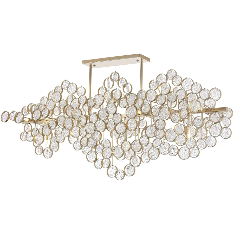 CWI Lighting Pool Table Lights Gold Leaf / K9 Clear Anastasia 15 Light Chandelier with Gold Leaf Finish by CWI Lighting 1087P58-15-620