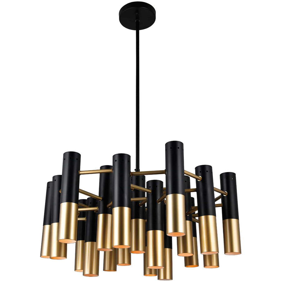 CWI Lighting Chandeliers Matte Black & Satin Gold Anem 19 Light Down Chandelier with Matte Black & Satin Gold finish by CWI Lighting 1015P26-19-129