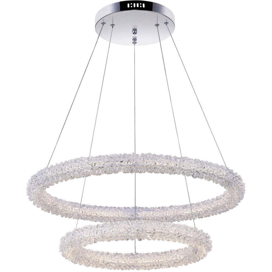 CWI Lighting Chandeliers Chrome / K9 Clear Arielle LED Chandelier with Chrome Finish by CWI Lighting 1042P25-601-2R