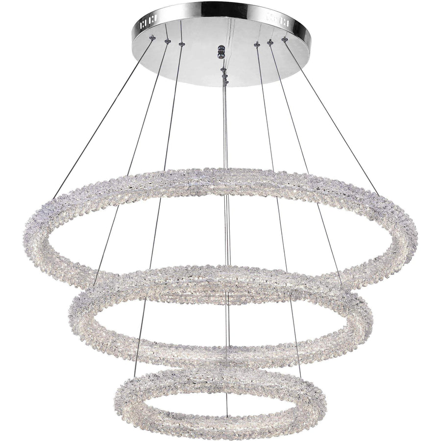 CWI Lighting Chandeliers Chrome / K9 Clear Arielle LED Chandelier with Chrome Finish by CWI Lighting 1042P32-601-3R