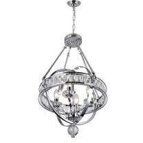 CWI Lighting Chandeliers Chrome / K9 Clear Arkansas 4 Light Chandelier with Chrome finish by CWI Lighting 9957P16-4-601