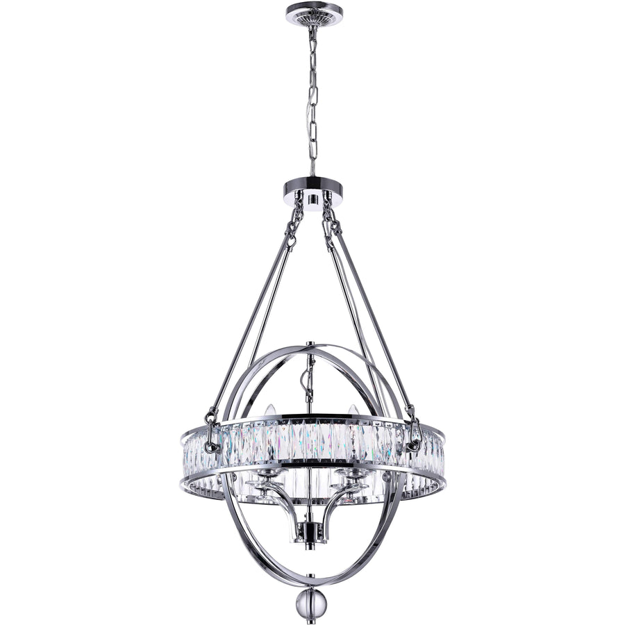 CWI Lighting Chandeliers Chrome / K9 Clear Arkansas 4 Light Chandelier with Chrome finish by CWI Lighting 9957P20-4-601
