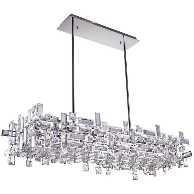 CWI Lighting Island Lighting Chrome / K9 Clear Arley 12 Light Island Chandelier with Chrome finish by CWI Lighting 5689P35-12-601