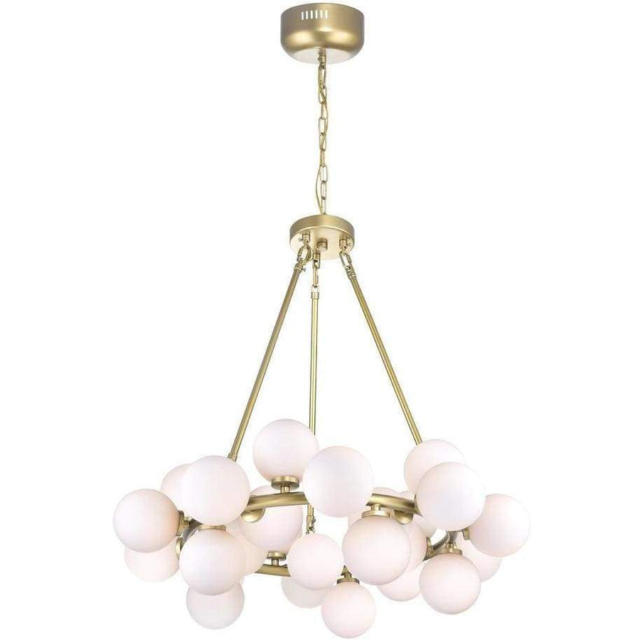 CWI Lighting Chandeliers Satin Gold / Frosted Arya 25 Light Chandelier with Satin Gold finish by CWI Lighting 1020P26-25-602