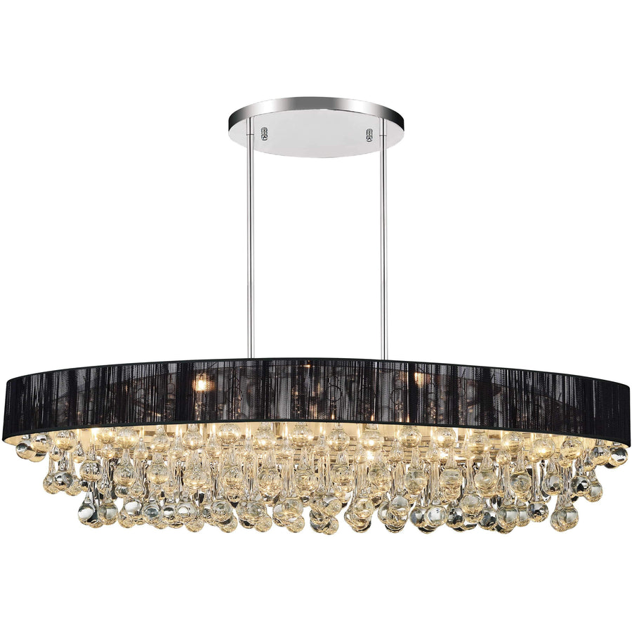 CWI Lighting Chandeliers Chrome / K9 Clear Atlantic 6 Light Drum Shade Chandelier with Chrome finish by CWI Lighting 5422P30C-O (Black)