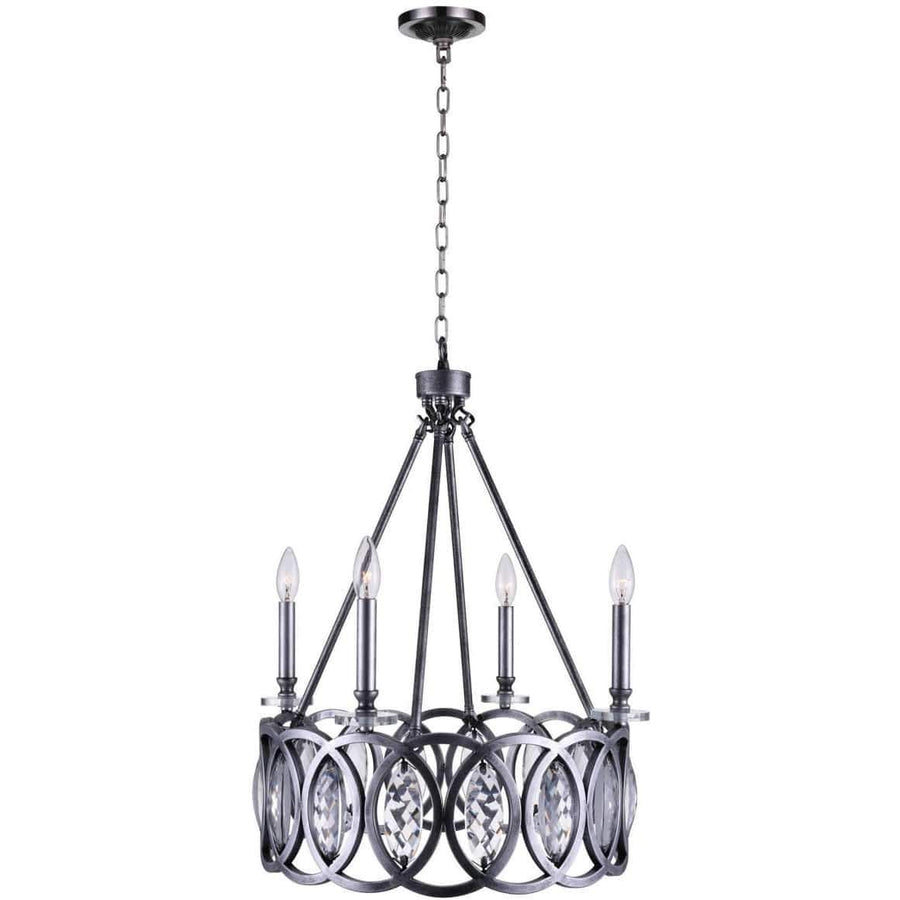 CWI Lighting Chandeliers Gun Metal Attis 4 Light Candle Chandelier with Gun Metal finish by CWI Lighting 9894P20-4-224