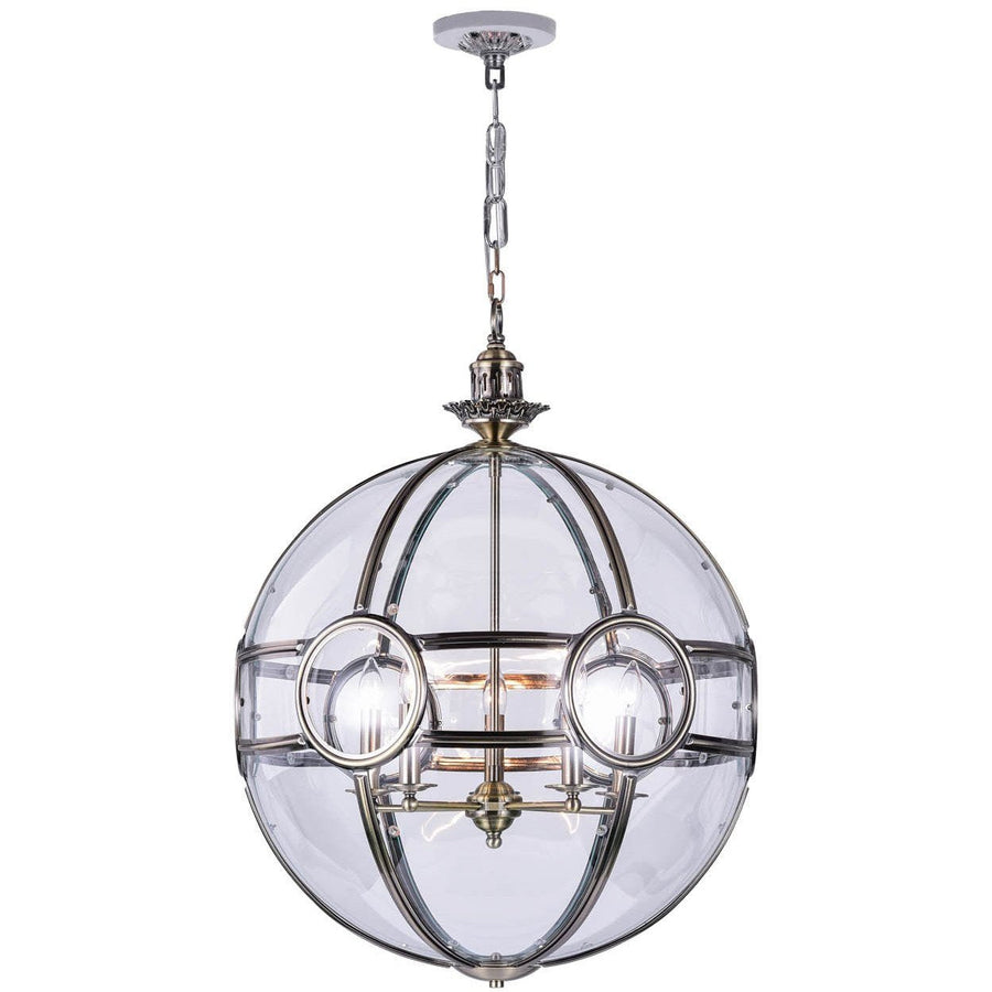 CWI Lighting Pendants Antique Brass Beas 5 Light Chandelier with Antique Brass Finish by CWI Lighting 9696P25-5-604