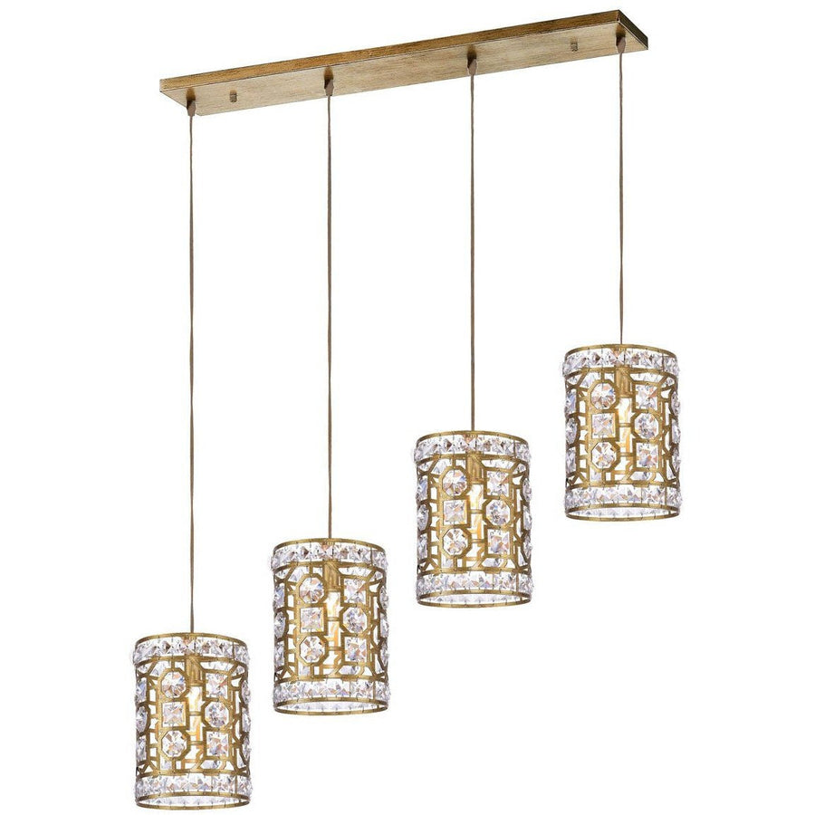 CWI Lighting Chandeliers Champagne / K9 Clear Belinda 4 Light Chandelier with Champagne Finish by CWI Lighting 1026P37-4-193