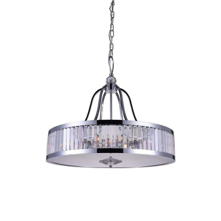 CWI Lighting Chandeliers Chrome Belvoir 6 Light Drum Shade Chandelier with Chrome finish by CWI Lighting 9929P26-6-601