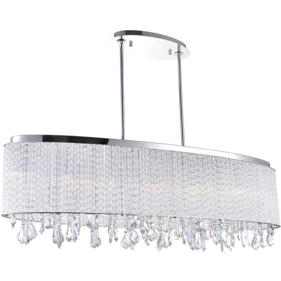 CWI Lighting Chandeliers Chrome / K9 Clear Benson 7 Light Drum Shade Chandelier with Chrome finish by CWI Lighting 5562P38C-O Clear
