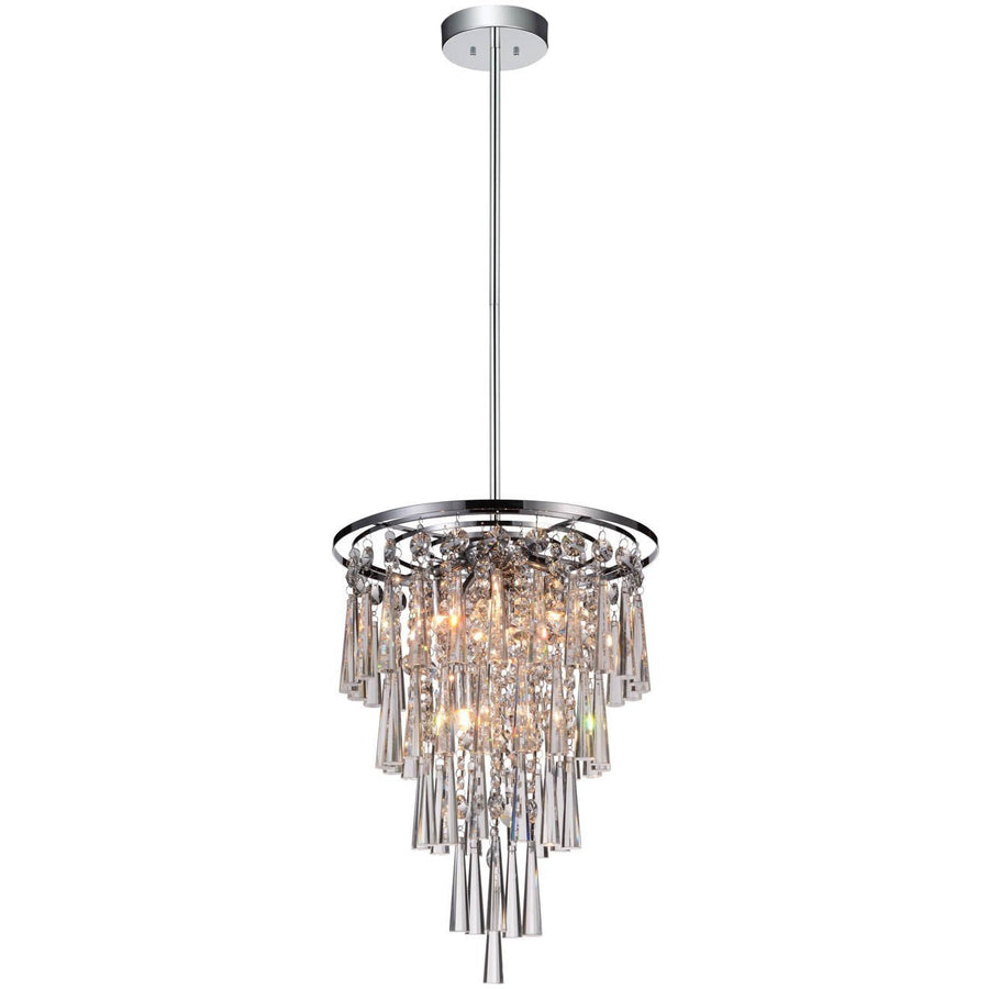 CWI Lighting Chandeliers Chrome / K9 Clear Blissful 6 Light Down Chandelier with Chrome finish by CWI Lighting 5524P14C