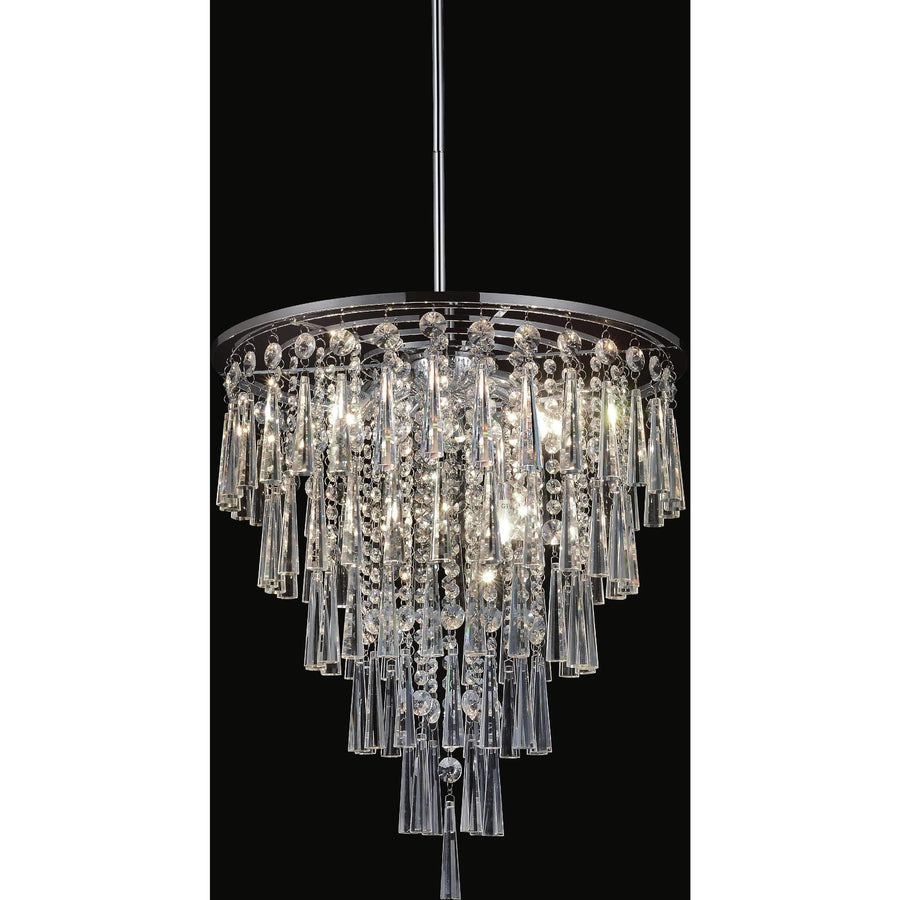 CWI Lighting Chandeliers Chrome / K9 Clear Blissful 8 Light Down Chandelier with Chrome finish by CWI Lighting 5524P20C