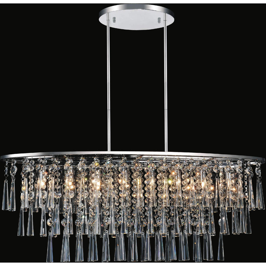 CWI Lighting Chandeliers Chrome / K9 Clear Blissful 8 Light Down Chandelier with Chrome finish by CWI Lighting 5524P36C-O