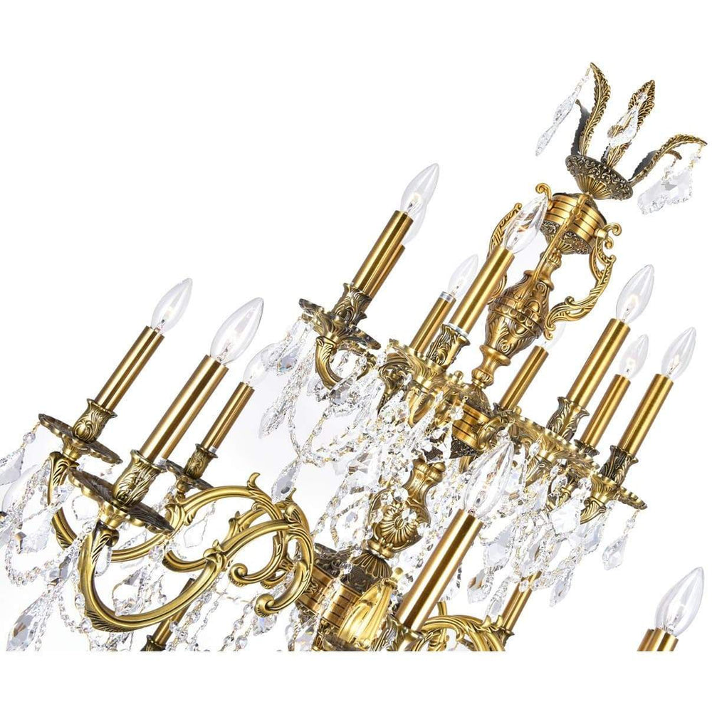 CWI Lighting Chandeliers French Gold / K9 Clear Brass 24 Light Up Chandelier with French Gold finish by CWI Lighting 2039P40GB-24