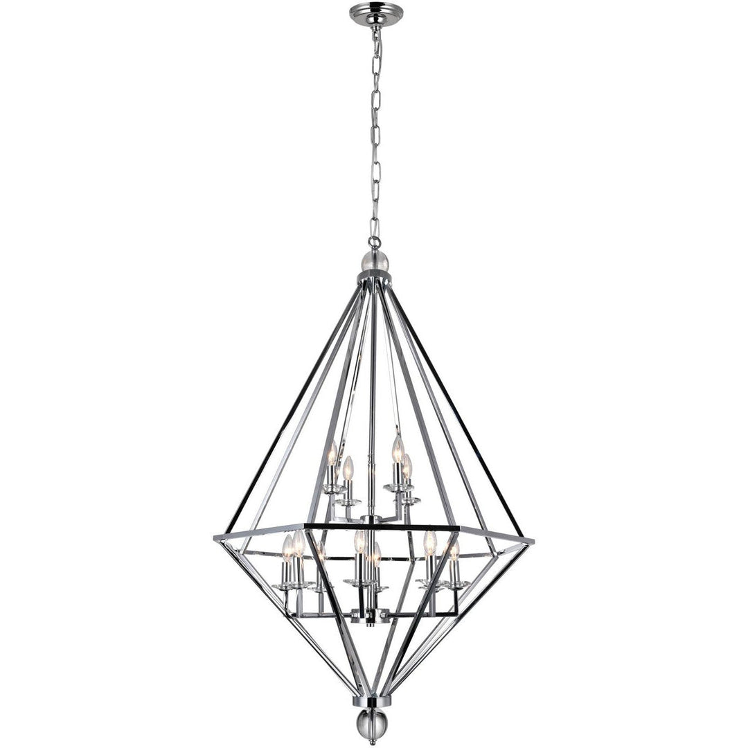 CWI Lighting Chandeliers Chrome / K9 Clear Calista 12 Light Chandelier with Chrome Finish by CWI Lighting 1027P32-12-601