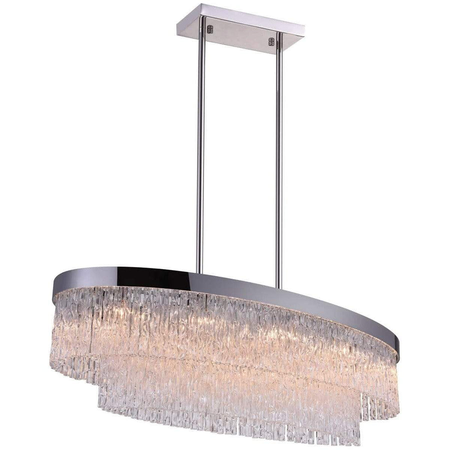 CWI Lighting Island/Pool Table Chrome / Clear Carlotta 10 Light Island Chandelier with Chrome finish by CWI Lighting 5695P45-10-601-O