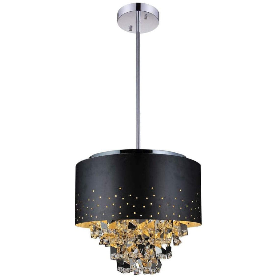 CWI Lighting Chandeliers Black Carmella 5 Light Drum Shade Chandelier with Black finish by CWI Lighting 5075P16B